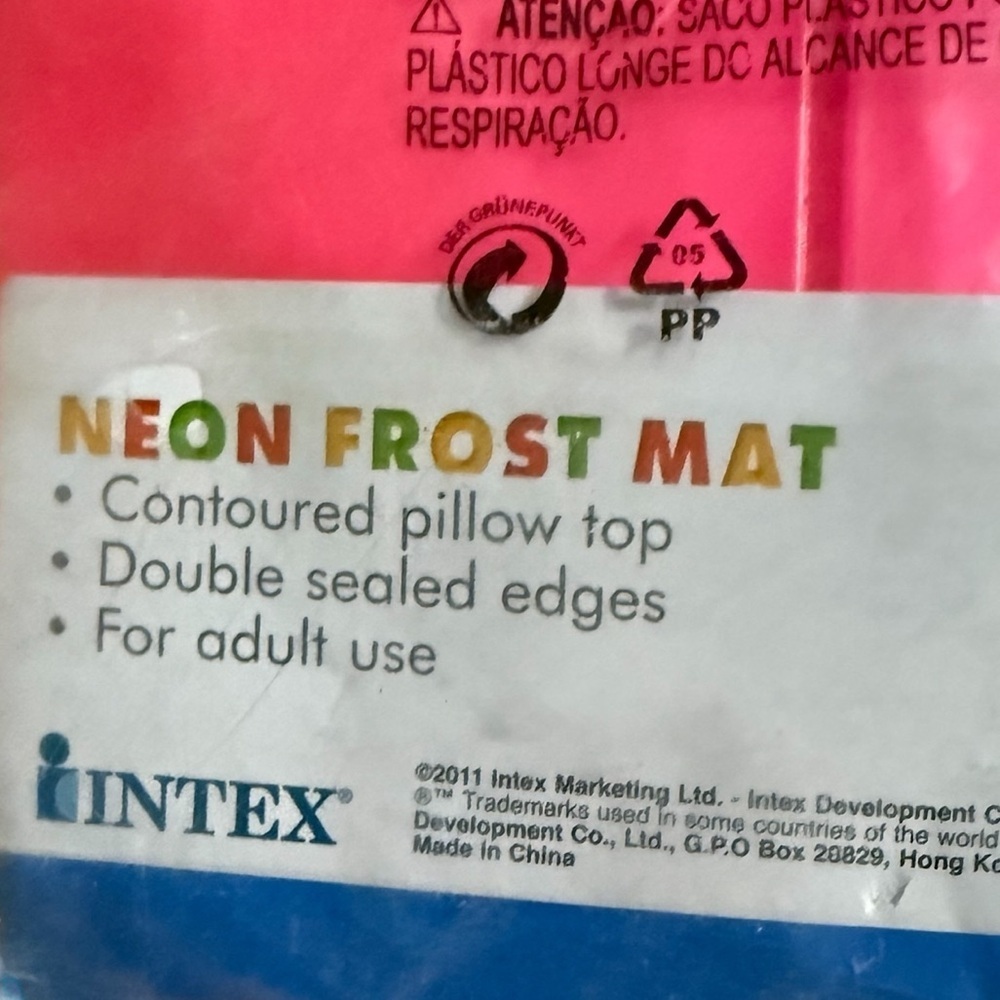 INTEX Neon Frost Mat - PINK - Picture 4 of 5
